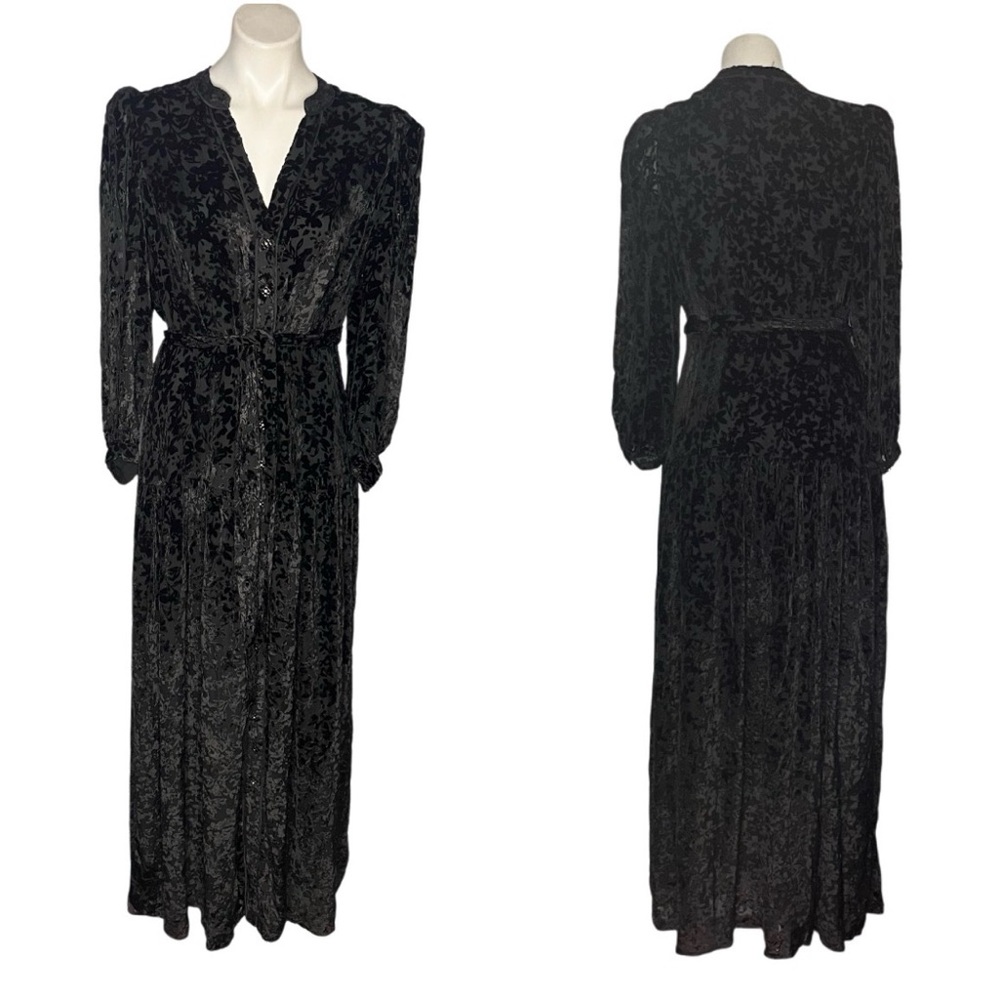 HALE BOB Heloise Solid Velvet Burnout Maxi Dress Womens Size Large NEW NWT - Picture 15 of 15